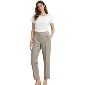 Max Mara Weekend Cuffed Tan Tweed Pants Size 6